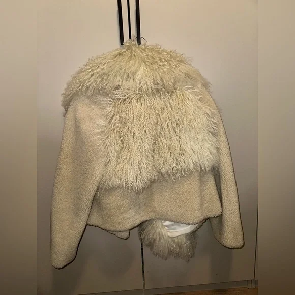 RARE OPENING CEREMONY Patchwork Shearling Jacket 100% Shearling Lamb Size medium - Picture 8 of 11